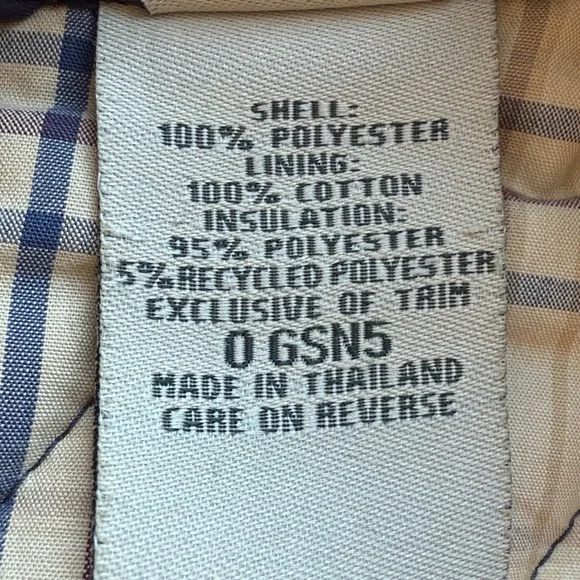 L.L. Bean Quilted Plaid Riding Jacket, Navy Black, Woman’s Medium - Picture 6 of 7